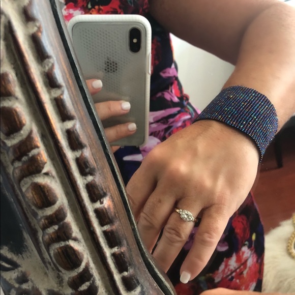 Designer beaded cuff bracelet - navy - new! - Picture 1 of 3